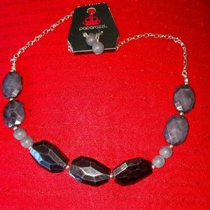 Black acrylic necklace  16 inch